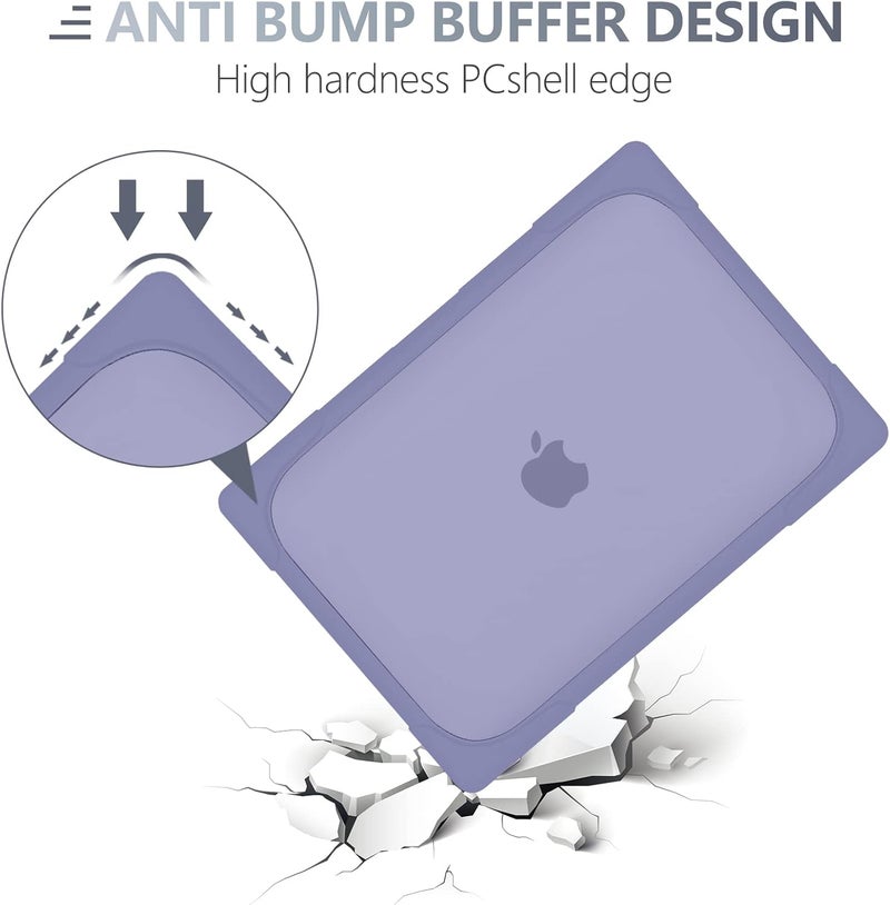 Batianda for M4 MacBook Air 13.6 inch Case 2025 2024 2022 Release Model A3240 A2681 M2 A3113 M3, Heavy Duty Shockproof Protective Hard Shell with Fold Kickstand & Keyboard Cover, Lavender Grey - Image 4
